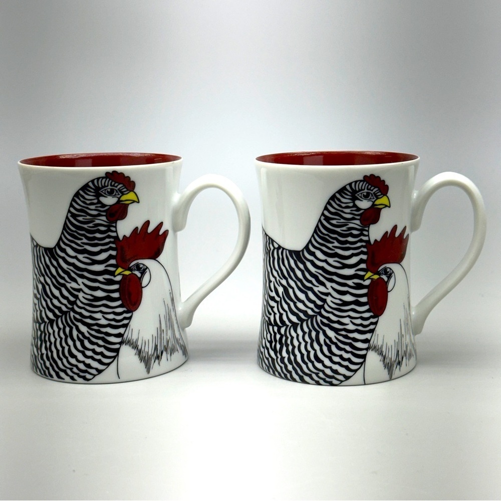 Fitz and Floyd Coq du Villages Chicken Mugs - Picture 3 of 9